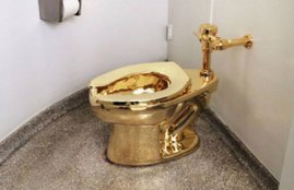 gold toilet, Guggenheim Museum, 18-carat gold toilet