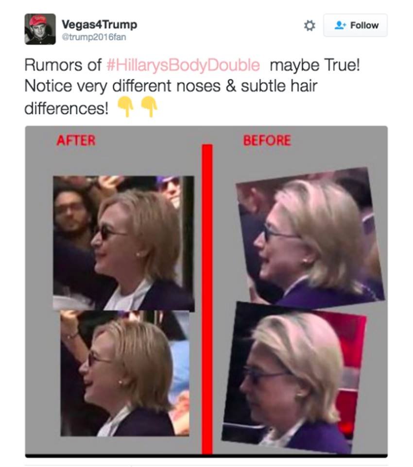 Hillary Clinton, Hillary Clinton Body Double, Donald Trump, 9/11, World Trade Center, WTC 9/11, US President Elections, Viral News, Twitter Trends, Social media, International News, Jansatta