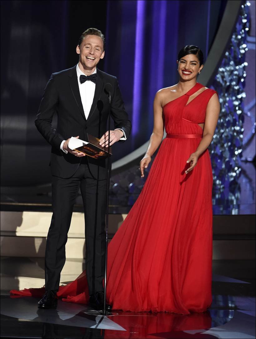 Emmys, 68th Emmy Awards, Emmy 2016, Priyanka Chopra, emmy with Priyanka Chopra, Tom Hiddleston, Tom Hiddleston priyanka, Priyanka Chopra emmy, Priyanka, Priyanka Chopra dress, Priyanka emmy dress, Priyanka Chopra emmy pics, Priyanka Chopra red gown, 68th Emmy Awards news, entertainment photos