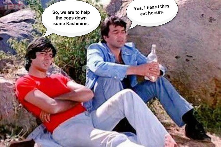 nadeem f paracha satire on india through sholay characters