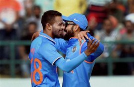 Ind vs NZ, Dharmsala One Day Match, HPCA Stadium, Hardik Pandya, Virat Kohli, BCCI, India won by six wickets, India Beat NewZealand By 6 Wickets, Man of The Match Hardik Pandya, Debutant Hardik Pandya