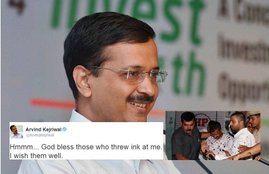 Arvind Kejriwal, Ink attack, Ink Thrown on Kejriwal, Arvind Kejriwal Ink Attack, Surgical strike, ABVP, Indian Army, Narendra modi, India news, jansatta