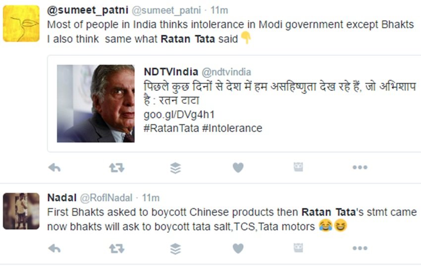 Intolerance, Ratan Tata, Tata Salt, Narendra Modi, Intolerance In India, Bhakts, Modi Bhakts, Twitter, India, Jansatta