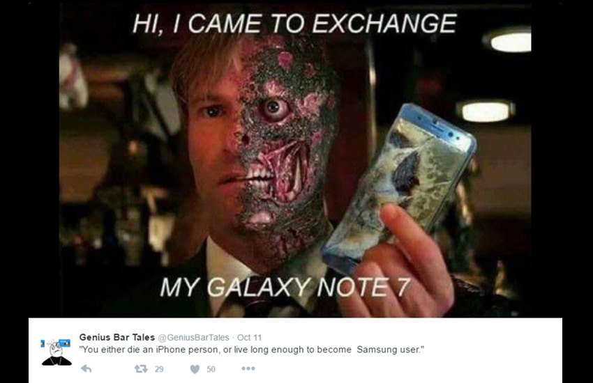 samsung, galaxy note 7, samsung galaxy note 7, galaxy note 7 shut down, galaxy note 7 Meme, galaxy note 7 jokes, galaxy note 7 jokes on Twitter, galaxy note 7 explosion, galaxy note 7 on fire, galaxy note 7 replacement phones, smartphones, technology, technology news