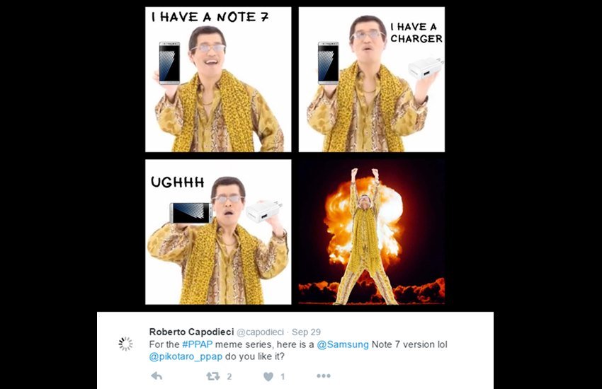 samsung, galaxy note 7, samsung galaxy note 7, galaxy note 7 shut down, galaxy note 7 Meme, galaxy note 7 jokes, galaxy note 7 jokes on Twitter, galaxy note 7 explosion, galaxy note 7 on fire, galaxy note 7 replacement phones, smartphones, technology, technology news