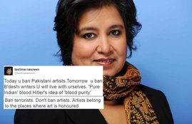 Taslima Nasreen, Pakistani Artists Boycott, Pakistani Artists Ban, Hitler, Blood Purity, Terrorists, India Pakistan War, World, Jansatta