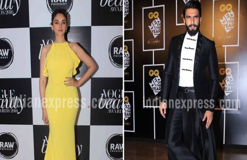 अदिती राव हैदरी और रणवीर सिंह।