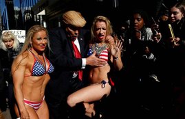 Donald, Trump, Donald Trump, Times Square, Alison Jackson, New York, Trump with bikini-clad babes