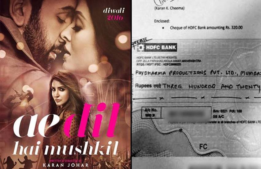 ae dil hai mushkil, karan johar got cheque, ae dil hai mushkil cheque controversy, ae dil hai mushkil controversy, ae dil hai mushkil karan johar, karan k cheema, ae dil hai mushkil songs, ae dil hai mushkil ban, pakistani actors ban, entertainment news, bollywood news