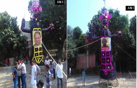 Vijayadashami, dueshera, Effigy of Pakistan Nawaz Sharif and Hafiz Saeed