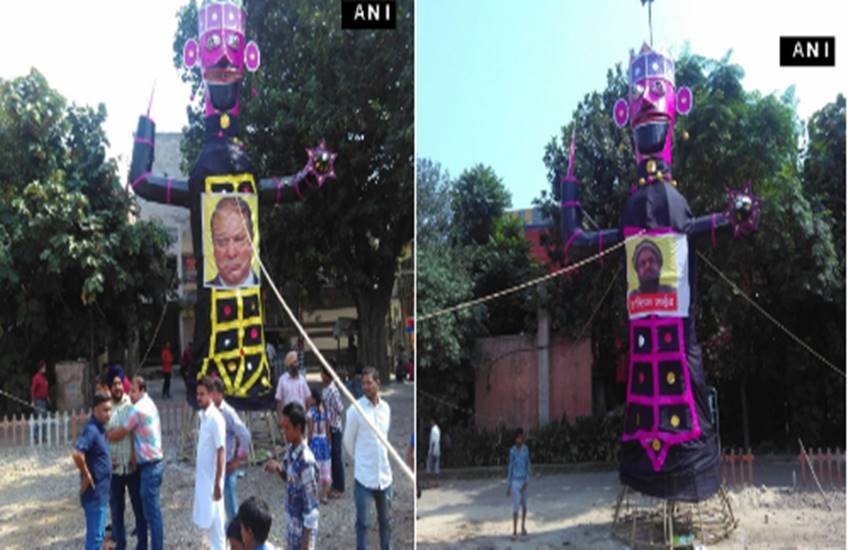 Vijayadashami, dueshera, Effigy of Pakistan Nawaz Sharif and Hafiz Saeed