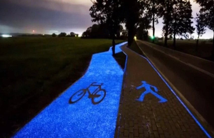 poland glow in dark cycle path, glow in dark cycle paths