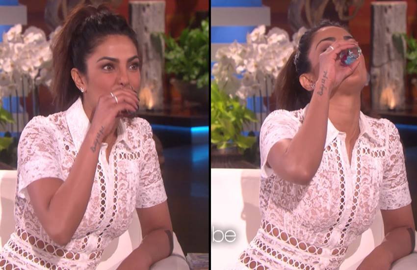 priyanka chopra drinking on the camera, priyanka chopra drunk on The Ellen DeGeneres Show, Priyanka Chopra drink takila shot, Priyanka Chopra takila shot, The Ellen DeGeneres Show drunk on camera, Priyanka Chopra drunk, bollywood news, entertainment news