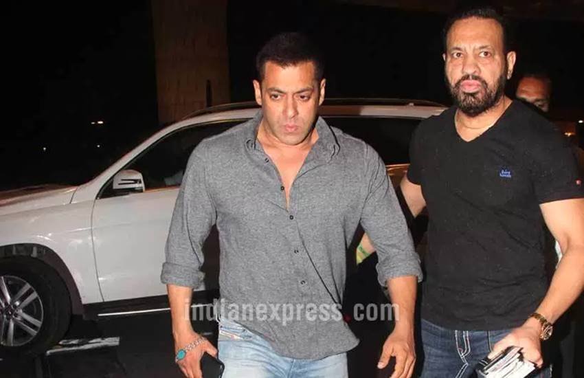 बॉलीवुड स्टार सलमान खान के साथ बॉडीगार्ड शेरा। (Photo-Indian Express)