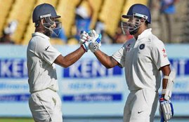 rajkot test, India vs England, Ind vs Eng Test, Ind vs Eng Test day 3, Cheteshwar Pujara, Murali Vijay, India vs Eng Live Score, India vs England Test Scorecard