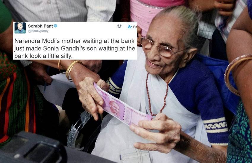 Demonetisation, Narendra Modi, Heera Ba, Heeraben Modi, PM Modi, Note ban, Bank, Hiraba Bank, Rs 500, Rs 100, Rs 1000, Viral Photo, India, Jansatta