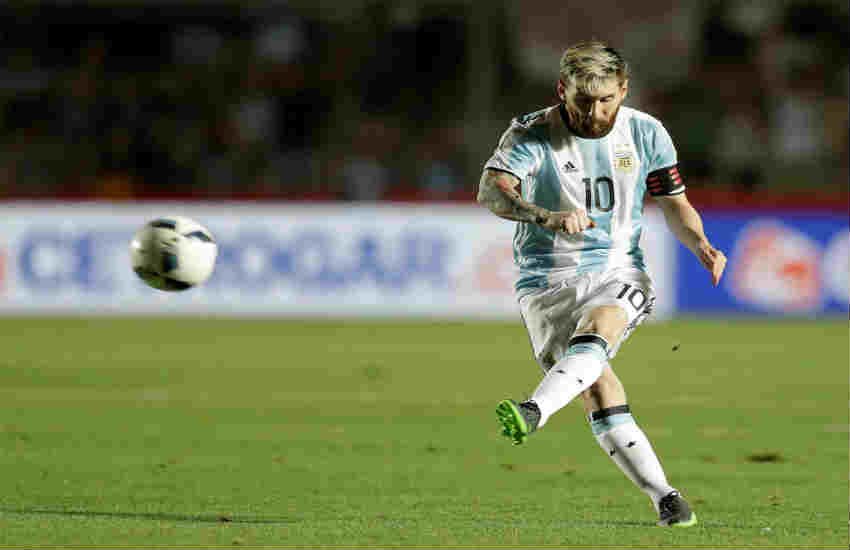 Lionel Messi news, Lionel Messi goal, Argentina Lionel Messi, Lionel Messi Latest news, Argentina vs Colombia, World Cup qualification(AP Photo/Natacha Pisarenko)