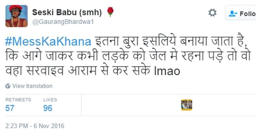 Mess Food, Mess ka Khana, Hostel Food, Engineering Hostels, Hostel Mess, Office Mess, Twitter, Jokes, Funny, India, Jansatta