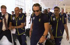 South African Cricket Team, Channel Nine Journalist, South African skipper, Faf du Plessis, South African team security, security manhandles Australian journalist, Adelaide airport, Ball tampering, Cricket South Africa, International Cricket Council