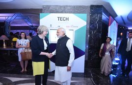Theresa May, Theresa May in India, Theresa May India Tour, India UK relations, India Britain Relations, Narendra Modi, India UK Tech Summit, India, World, Jansatta