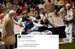 वायरल हो रही बीजेपी बैठक की तस्‍वीर, मोदी द्वारा आडवाणी के सम्‍मान पर चुटकी ले रहे यूजर्स
