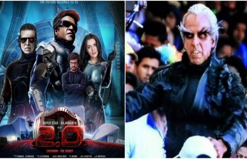 फिल्म 2.0 में अक्षय कुमार और रजनीकांत का लुक।