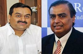 गौतम अडानी (बाएं) और मुकेश अंबानी (फाइल फोटो)