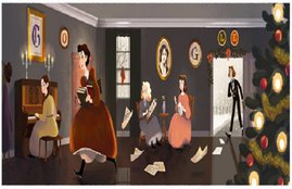 google doodle on Louisa may alcott