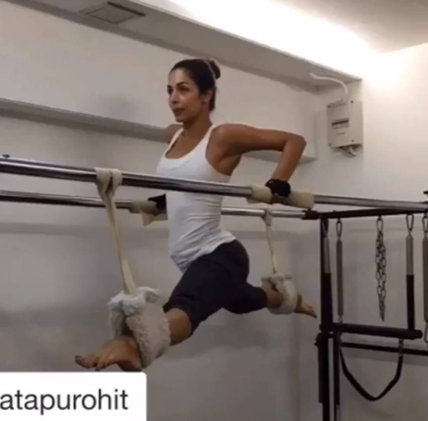 malaika arora khan, gym workout, pilates session