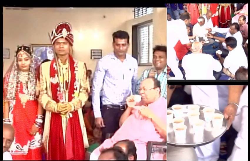शादी में आए मेहमानों के लिए सिर्फ चाय और पानी ही बंदोबस्त रहा। (Photo: ANI)