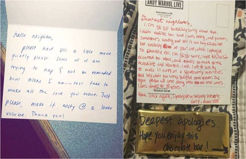 us teen note loud sex, neighbour loud sex, hostel loud sex problem, neighbour loud noise problem, us teen neighbour loud sex note