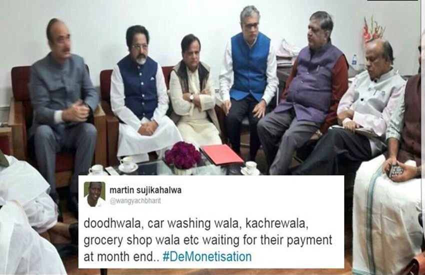 सोशल मीडिया पर विपक्षी दलों के नेताओं की फोटो पर उड़ रहा मजाक। (Photo Source: ANI)