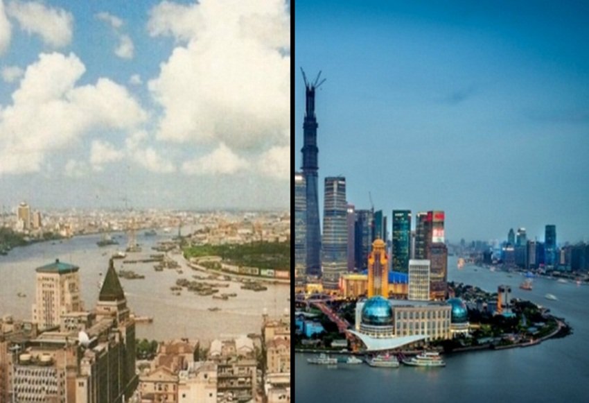 1990 से 2016 तक इतना बदल गया चीन का शंघाई शहर। (Image Source: brightside)