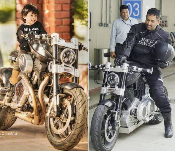 कुछ दिनों पहले जीवा की बाइक पर बैठे एक तस्वीर सामने आई थी। यह वही बाइक थी जिस पर एक बार धोनी भी नजर आए थे।