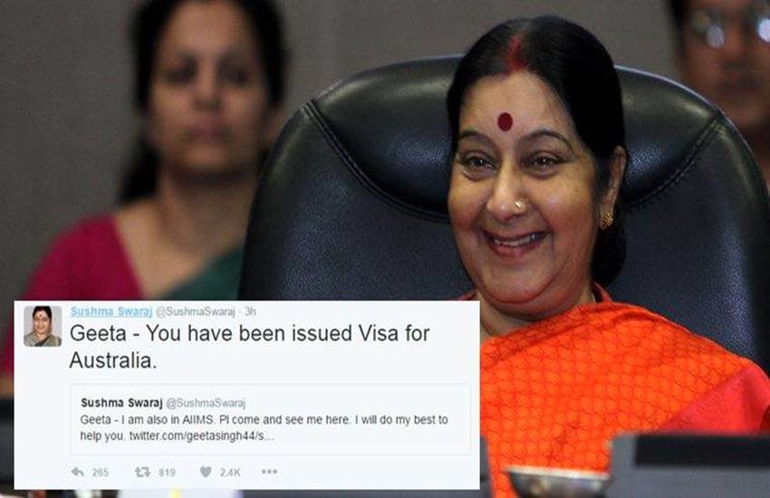 Sushma Swaraj, Sushma Swaraj Twitter, Sushma Swaraj Help, Sushma Swaraj Contact, Sushma Swaraj Tweets, Sushma Swaraj AIIMS, Sushma Swaraj Kidney, Sushma Swaraj Kidney Transplant, Indian Couple, Child taken, Norway, India, Jansatta