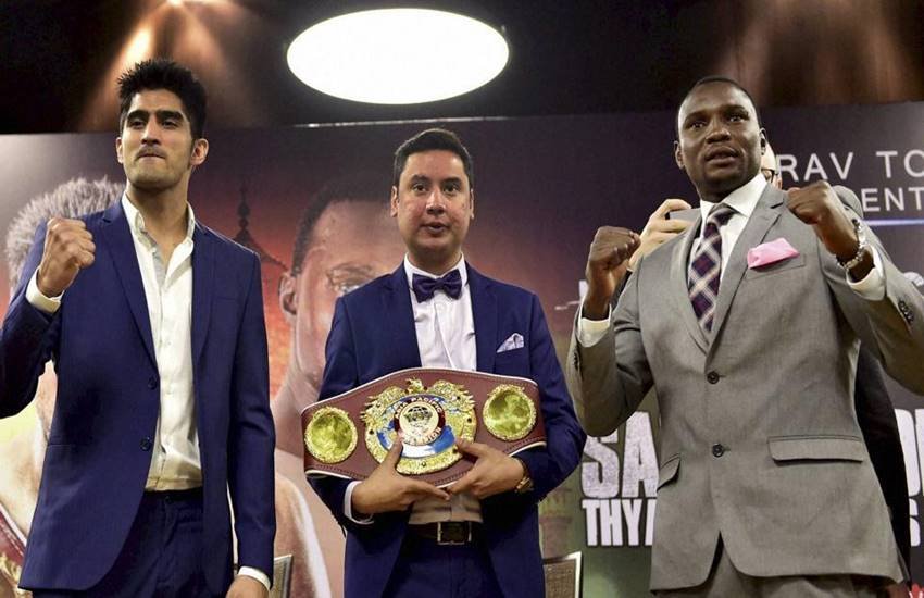 Vijender Singh, Francis Cheka, Vijender-Cheka Bout, Ten Round Bout Between Cheka-Vijender, Professional Boxing, Indian Boxer Vijender Singh, Tanzanian Boxer Francis Cheka Vijender Singh, Francis Cheka, Vijender-Cheka Bout, Ten Round Bout Between Cheka-Vijender, Professional Boxing, Indian Boxer Vijender Singh, Tanzanian Boxer Francis Cheka