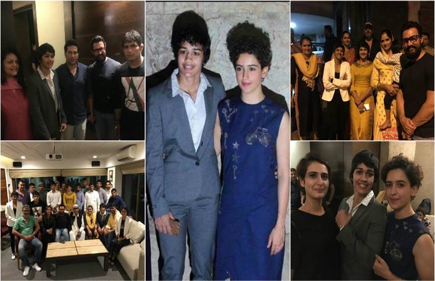 फिल्म दंगल की स्क्रीनिंग के दौरान गीता और बबीता फोगाट