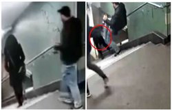 सीढ़ियों से उतर रही महिला को पीछे से मारी जोरदार लात, वायरल हुआ वीडियो