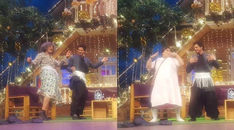 डॉक्टर मशहूर गुलाटी (सुनील ग्रोवर) के साथ लैला मैं लैला पर डांस करते शाहरुख खान।