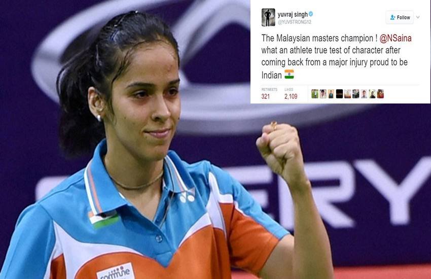 Yuvraj Singh, Saina Nehwal, Malaysian Open, Saina Win Malaysian Open, Yuvraj Congratulate Saina Nehwal, Badminton, Cricket, Sports News, Cricket NEws Yuvraj Singh, Saina Nehwal, Malaysian Open, Saina Win Malaysian Open, Yuvraj Congratulate Saina Nehwal, Badminton, Cricket, Sports News, Cricket NEws