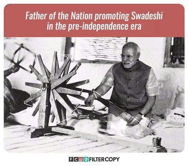 Khadi Udyog, Narendra Modi, Mahatma Gandhi