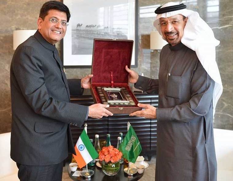 piyush goyal, indian flag, saudi arabia