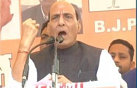 rajnath singh, punjab elections 2017, rajnath singh punjab rally, rajnath singh election rally, BJP, akali dal, shoe throw on badal, punjab BJP
