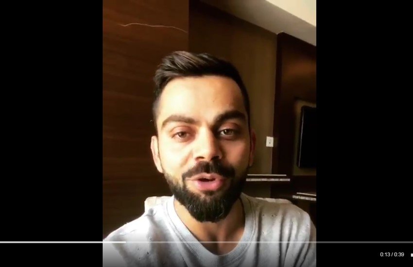 India cricketer captain, Virat Kohli, video message