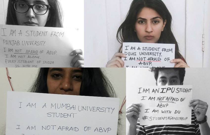 Ramjas College, Ramjas College Row, ABVP, AISA, JNU, ABVP vs AISA, Students Protest. Social Media, Display Picture, Facebook DP, Students Against ABVP, I’m Not Afraid of ABVP, India, Jansatta
