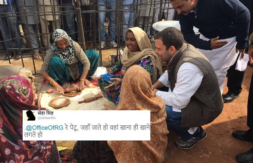 Rahul Gandhi, Rahul Gandhi Eating, Rahul Gandhi Tour, Rahul Gandhi In Punjab, Punjab polls 2017, Punjab Elections 2017, Punjab Assembly Election, Rahul Gandhi Punjab Food, Rahul Gandhi Eats Food, Rahul Gandhi Daal Sabzi, Sanjha Chulha, India, Jansatta