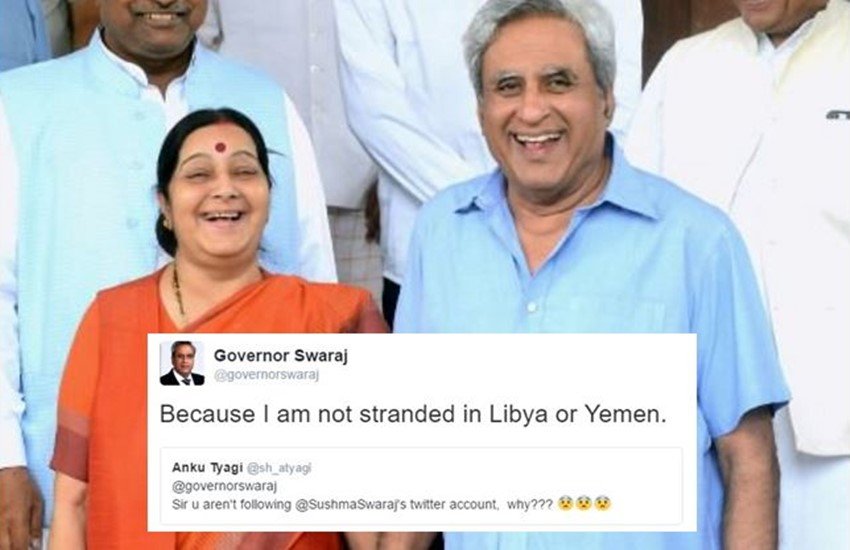 sushma swaraj, sushma swaraj husband, governor swaraj, swaraj kaushal, sushma swaraj husband twitter, trending news, jansatta