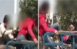 वीडियो: पति को गर्लफ्रेंड के साथ देख भड़क उठी पत्नी और बेटी, SUV से दौड़ा कर महिला को पकड़ा फिर की धुनाई