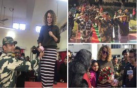 "Kangana Ranaut, Kangana, rangoon, BSF jawans, kangana meets bsf jawans, Army camp, frontier headquarters jammu