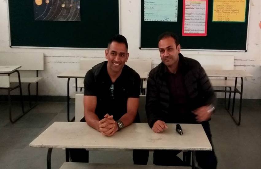 ms dhoni, virendra sehwag, sehwag international school, dhoni sehwag, dhoni and sehwag, mahendra singh dhoni, dhoni news, sehwag news